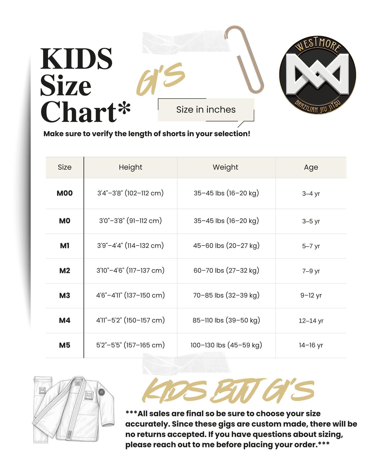 Westmore Kids Diamond Series Academy Gi